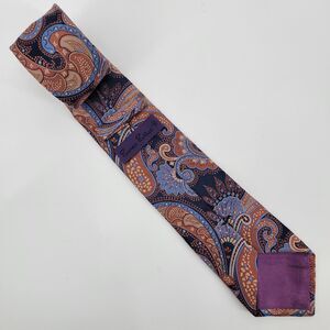Birma Bibas Men's Multicolor Luxury Embroidered Paisley 100% Silk Necktie 62x3